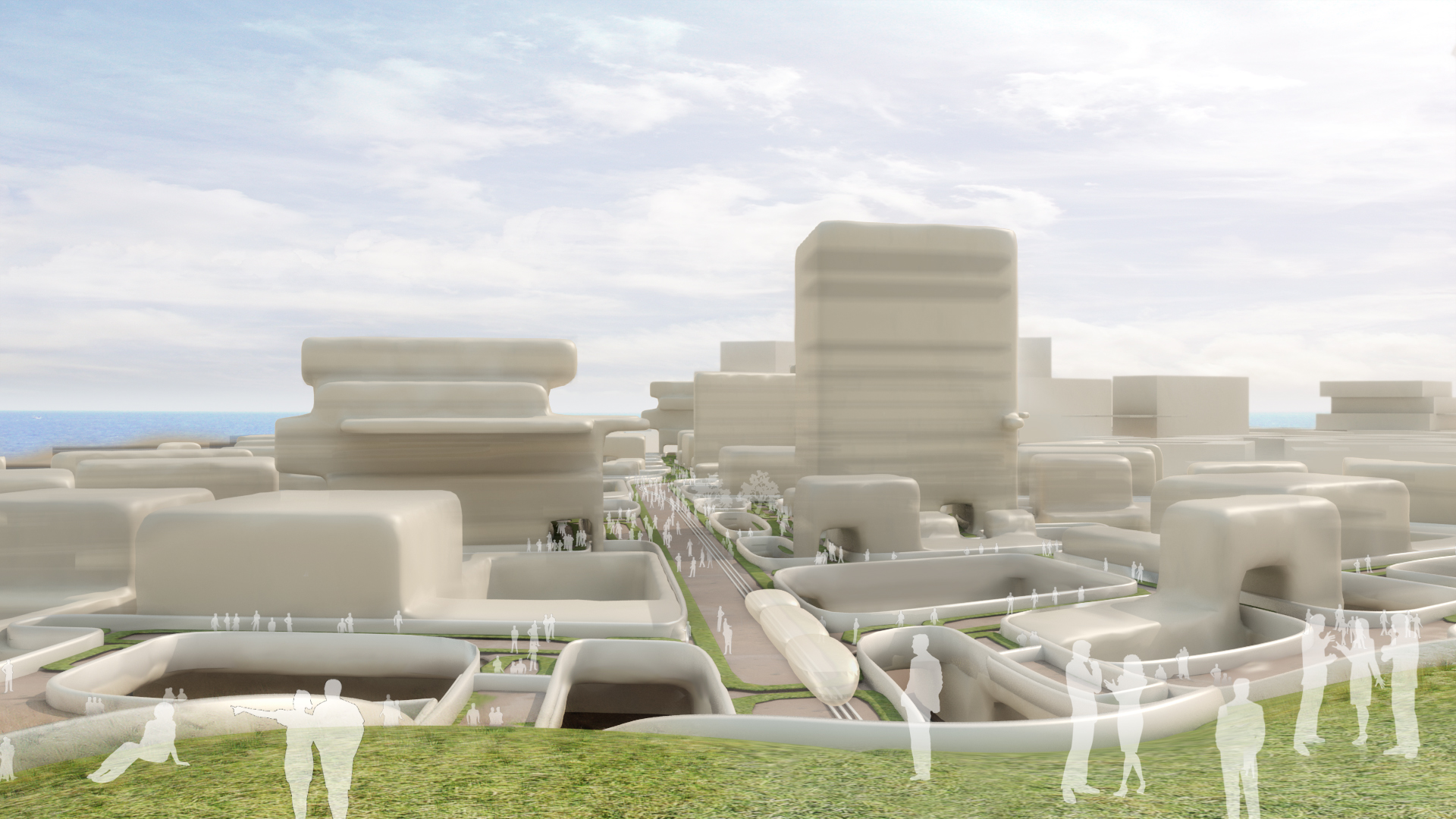 The urban fabric as seen from the green tell or the park covering the plant